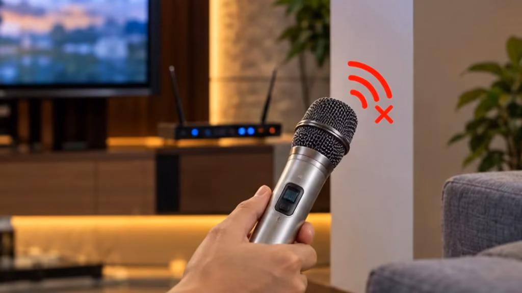Micro karaoke không dây gặp hiện tượng mất tín hiệu
